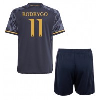 Real Madrid Rodrygo Goes #11 Auswärts Trikotsatz Kinder 2023-24 Kurzarm (+ Kurze Hosen)